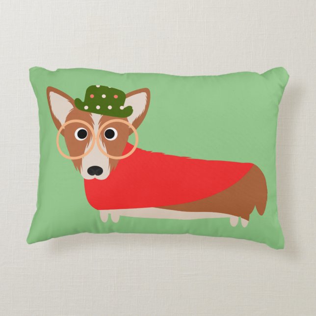 Cojín Decorativo Corgi del navidad (Reverso)