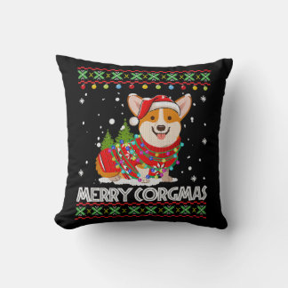 Cojín Decorativo Corgi Dog Merry Corgmas Santa
