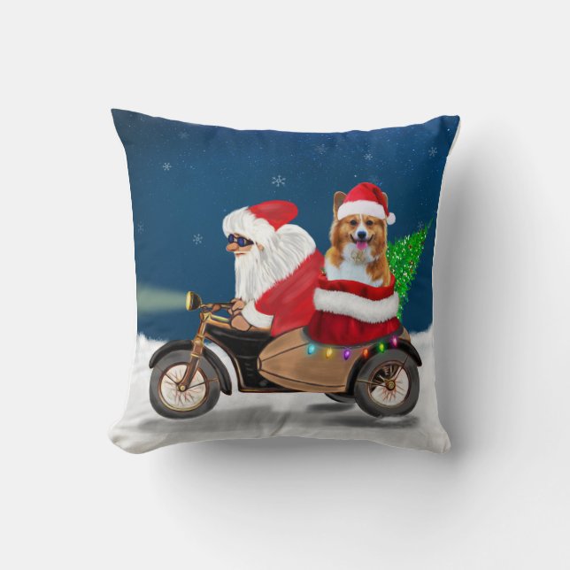 Cojín Decorativo Corgi Dog Navidades Santa Claus (Anverso)