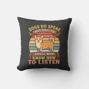 Cojín Decorativo Corgi Dogs Do Speak Vintage Quote