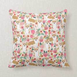 Cojín Decorativo Corgi galés perro de primavera floral regalo amor