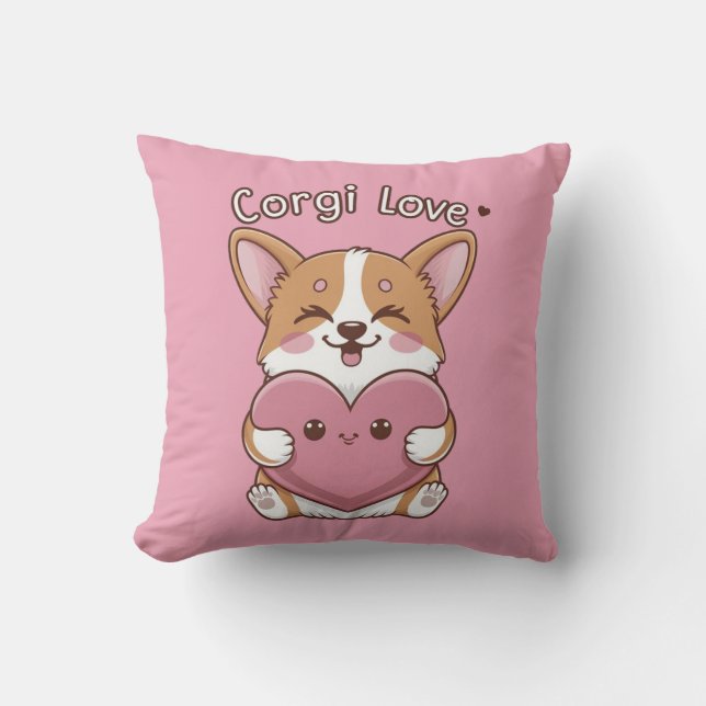Cojín Decorativo Corgi Love (Anverso)