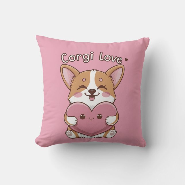 Cojín decorativo Corgi Love (Anverso)