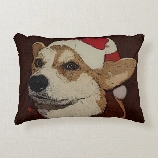 Cojín decorativo Corgi navidades (Anverso)