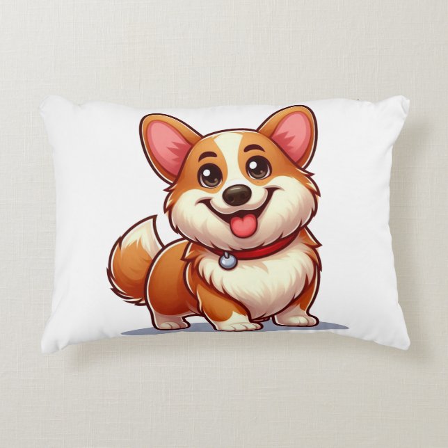 Cojín Decorativo Corgi personalizado (Anverso)