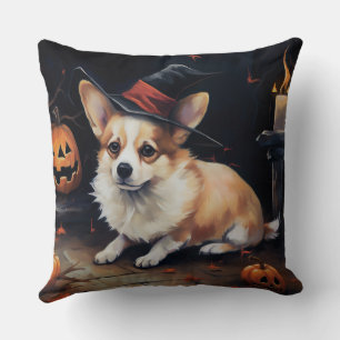 Cojín Decorativo Corgi Pumpkins Halloween Scary