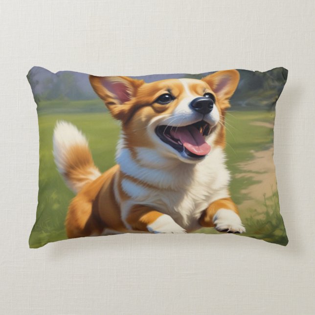 Cojín Decorativo Corgi Puppy (Anverso)