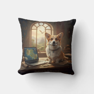 Cojín Decorativo Corgi y Ratón
