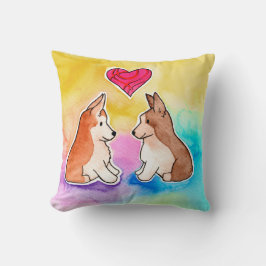 Cojín Decorativo Corgis de color de agua dulce