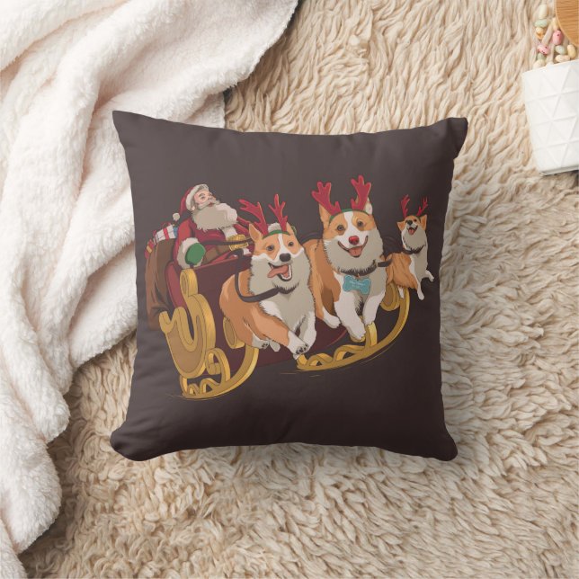 Cojín Decorativo Corgis de Navidad (Manta)