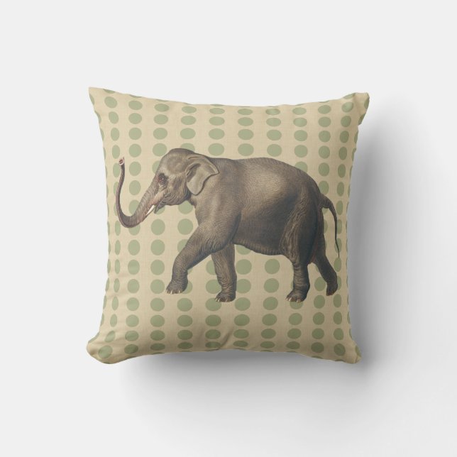 Cojín Decorativo Coriander Spice moods Dots with Elephant (Anverso)