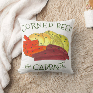 Cojín Decorativo Corned Beef Cabbage Boiled Carrots Potates Irish