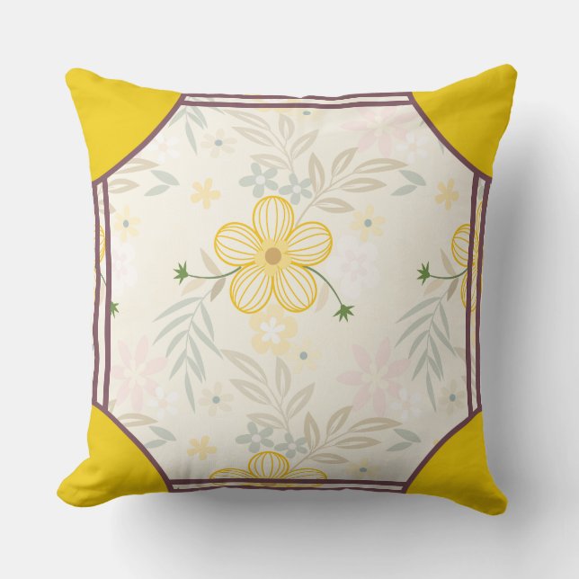 Cojín Decorativo Cornerstone Blossom Oliva (Anverso)