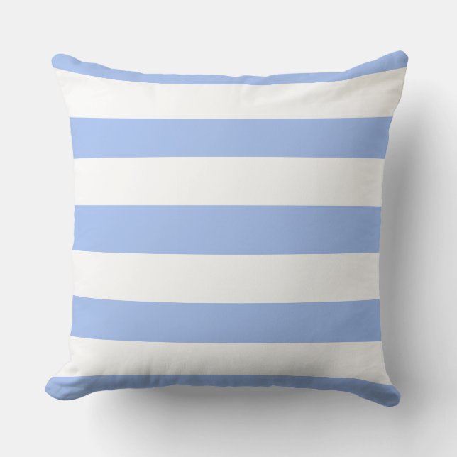 Cojín Decorativo Cornflower Blue White Awenters Stripes al aire lib (Anverso)