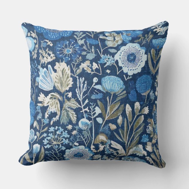 Cojín Decorativo cornflower floral blues pattern (Anverso)