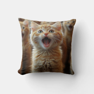 Cojín Decorativo Coro de Gatitos Cutos - Pintura felina adorable