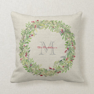Cojín Decorativo Corona con nombre e inicial monogramados