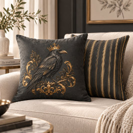 Cojín Decorativo Corona de Cuervo de Romance Oscuro | Gótico Victor