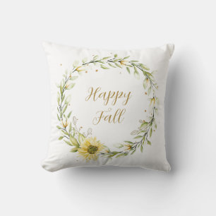 Cojín Decorativo Corona de girasoles con texto personalizable para