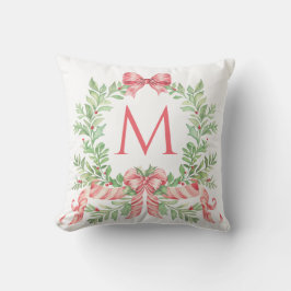 Cojín Decorativo Corona de Navidad con monograma