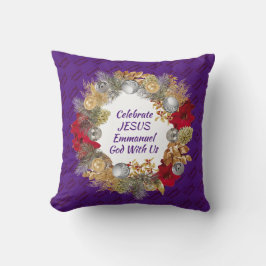 Cojín Decorativo Corona de Navidad PURPURA CELEBRA A JESÚS