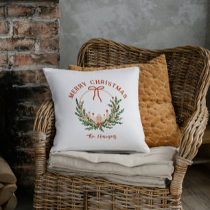 Cojín Decorativo Corona de Navidad Scandi Personalizada