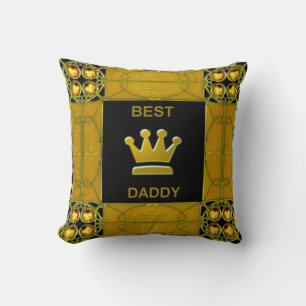 Cojín Decorativo Corona de oro del mejor papá