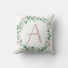 Cojín Decorativo Corona de peones de primavera con letra personaliz