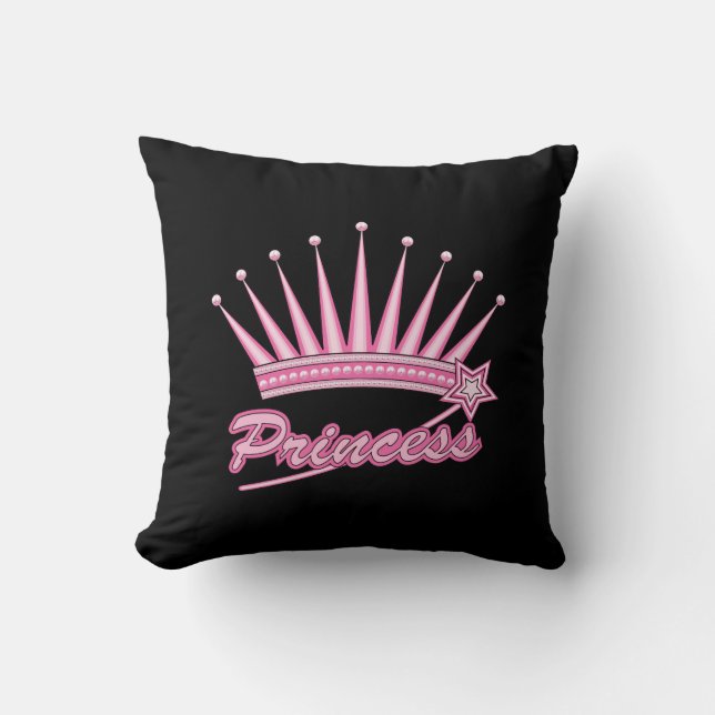 Cojín Decorativo Corona de princesas rosadas (Anverso)