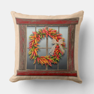 Cojín Decorativo Corona del suroeste de Chile en ventana de madera