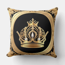 Cojín Decorativo Corona Dorada Elegante