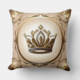 Cojín Decorativo Corona Dorada Elegante