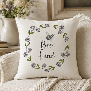 Cojín Decorativo Corona floral amable abeja