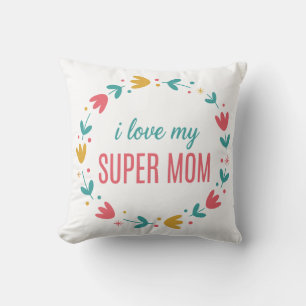 Cojín Decorativo Corona floral colorida Tiro de Te Amo a Mi Super M