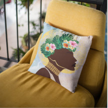 Corona floral de mujer afroamericana