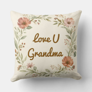 Cojín Decorativo Corona floral personalizada para abuela regalo