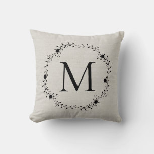 Cojín Decorativo Corona monogramada con nombre y fecha de estableci