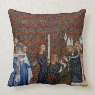 Cojín Decorativo Coronación f.58 de ms Tiberius B Viii de rey