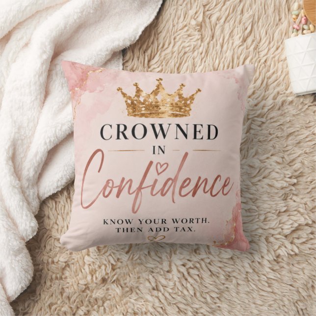 Cojín Decorativo Coronada con Confianza Inspiradora  (Manta)