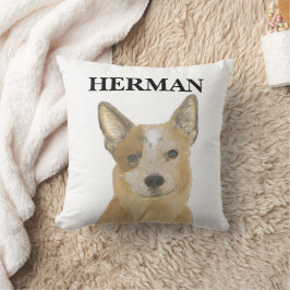 Cojín Decorativo Corredor australiano de heeler rojo personalizado