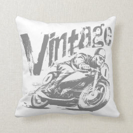 Cojín Decorativo Corredor de la motocicleta del vintage