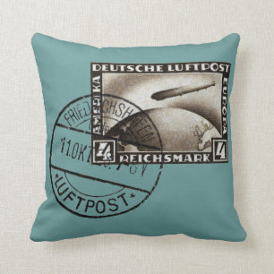 Cojín Decorativo Correo aéreo 1928 del zepelín