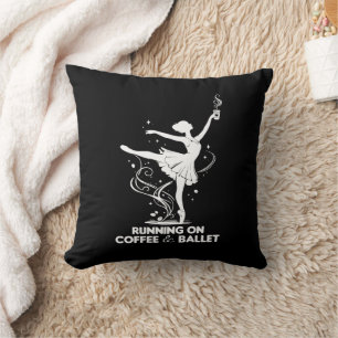Cojín Decorativo Corriendo en café y ballet divertido maestro de ba