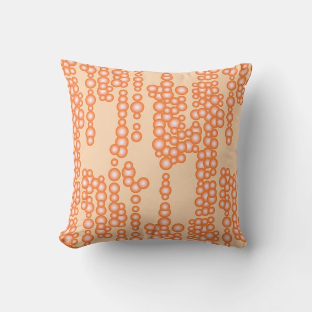 Cojín Decorativo Corriente de burbujas, melocotón (Anverso)