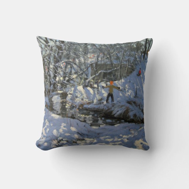 Cojín Decorativo Corriente Derbyshire del invierno (Anverso)
