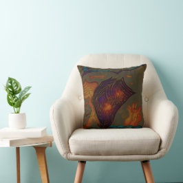 Cojín Decorativo Corrientes Cósmicas: Flujo Abstracto de Nebulosa