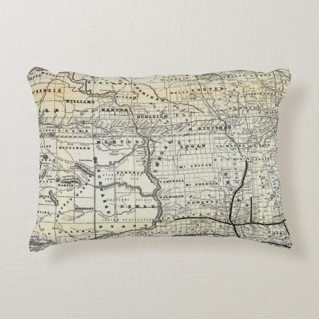 Cojín Decorativo Corrija el mapa de Dakota (Anverso)