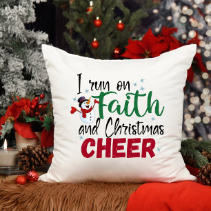 Cojín Decorativo Corro con la fe y los Navidades saludan a los Insp
