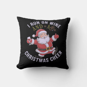 Cojín Decorativo Corro en el vino y los Navidades saludan