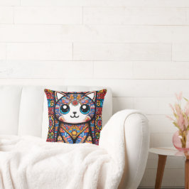 Cojín Decorativo Cortar gato con encanto de patrón tradicional